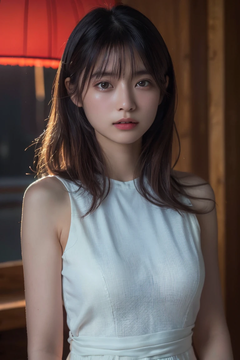 (Highest quality:1.4),(masterpiece:1.4),(Realistic:1.4),(Realistic:1.2),(超High resolution, RAW Photos:1.4),(High resolution, Very detailed:1.2),(8k:1.2),Movie Photos,a photo of a dark-haired,One Girl,alone,wear ,((China dress))、((Upper Body:1.3))