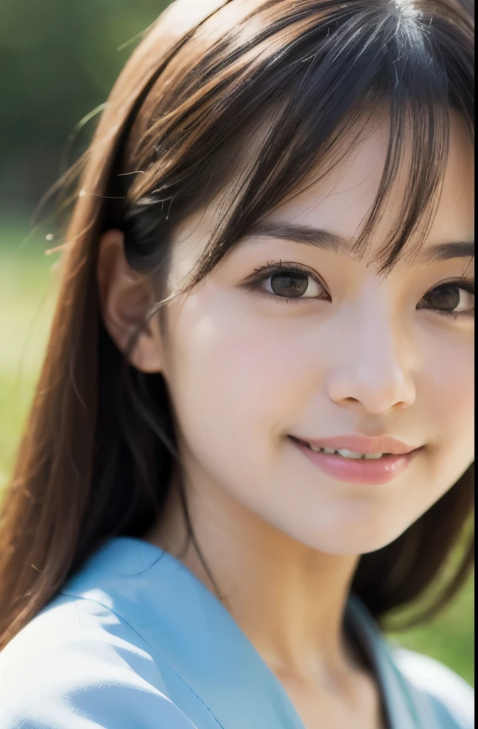 best quality, face focus, soft light, ultra high res, (photorealistic:1.4), RAW photo,(Shinozaki Ai),
1japanese girl, solo, cute, kawaii, smile, (pupil, lights in the eyes), detailed beautiful face, (busty),(high resolution detail of human skin texture),(long hair),(portrait), chest up, white traditional kimono, in the forest,