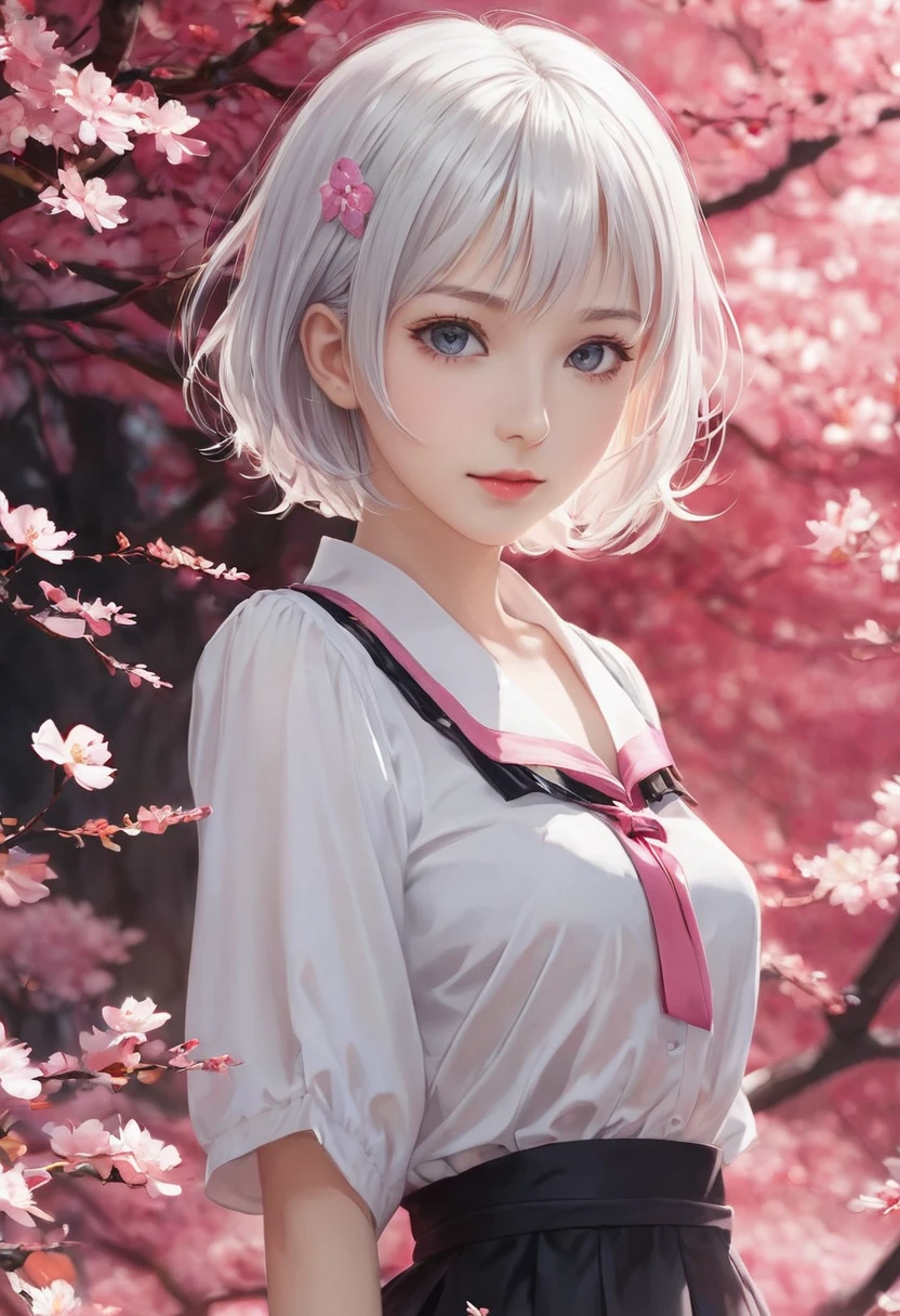 score_9, score_8_up, score_7_up,source_anime, high res image,masterpiece,best quality,girl,cute face,clear skin,white hair,short hair,pink eyes,
