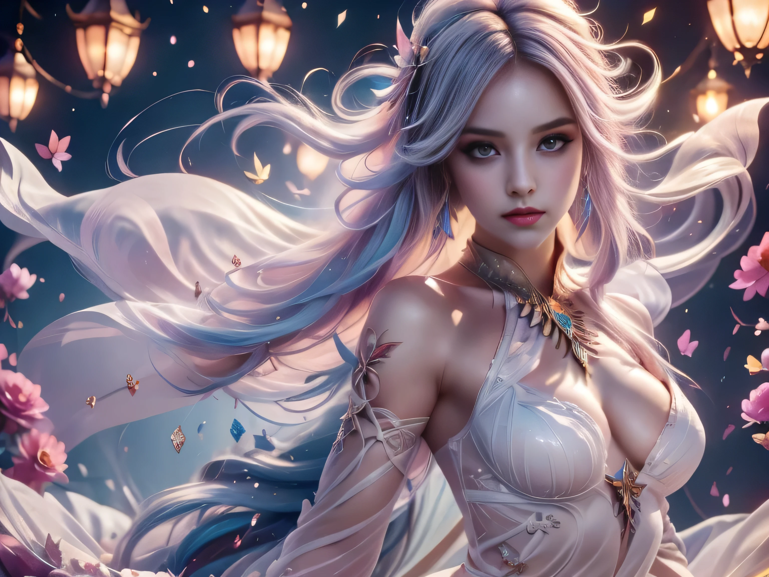 (Best Quality, 8K, Masterpiece, HDR, Soft Lighting, Picture Perfect, Realistic, Vivid), Full body photography of Fox girl in lotus pose，Red Hair, Raw, movie shot, (Sharp focus:1.5), (Reality:1.4), Dusk lighting, Volumetric Lighting, Ultra-high resolution,Dramatic Lighting, (Zentangle，Mandala，Tangle，Entanglement), Fox Demon，Fox Mask, Sexy Revealing Clothes, Bodysuit with Glitter Texture, Foxfire Curse, fox family, Transformation, Depth of Field, dreamy atmosphere, Chaos in its most beautiful form, grace, Brutalist design dark theme, Flower of Death, Flowers of ecstasy，Glowing Line,Glow Example，Tracking example，flash， Backlight，translucent，Light Particles, (Ultra High Quality Fantasy Art), Masterpiece, Female Model, Ultra High Quality Female Character Designs, Detailed 8k Anime Art, Realistic Anime Art, Highest Quality Wallpapers, Intricate Ultra High Quality Accurate Female Character Faces, High Quality Designs and Accurate Physics (Fantasy - Ultra High Quality) quality)) art), dark fantasy style), masterpieces, super high-quality characters, anime resolution - 8K, realistic anime art, wallpaper with the highest quality illustrations, ultra-high detail of faces, high-quality design and accurate physics), color, depth of field, shadows, ray tracing, high quality workmanship. -high quality and 8K resolution, (Accurate simulation of the interaction of light and materials)], [High-quality hair detail [More about beautiful and shiny red hair]], (Beautifully detailed hands [perfect fingers [Perfect nails]]], (perfect anatomy (perfect proportions)))) [[Full-length]], [Perfect combination of colors (Accurate imitation of the interaction of light and material)], [art that conveys the meaning of the story]