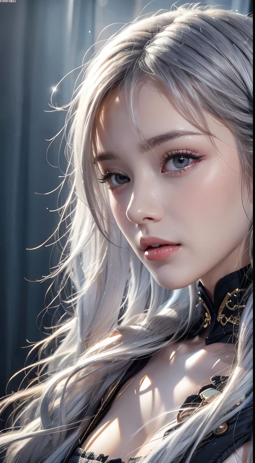 realistic, high resolution, 1 woman, alone, gray hair, straighten your back, enlargement