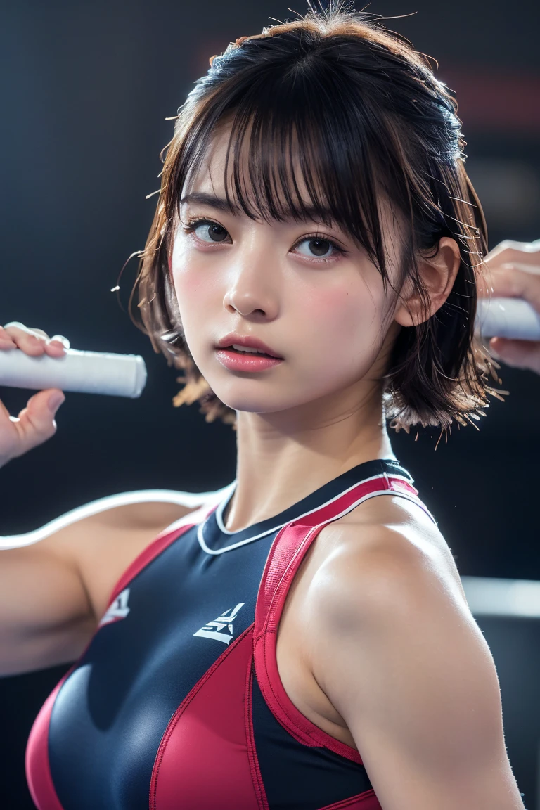 (8k, RAW Photos,Highest quality, High resolution:1.1), (Ultra-realistic:1.4),(Realistic, Realistic:1.3),The Beauty of Japan、((Upper Body:1.3))、Gymnastics Team - Flexible Leotards and Grips