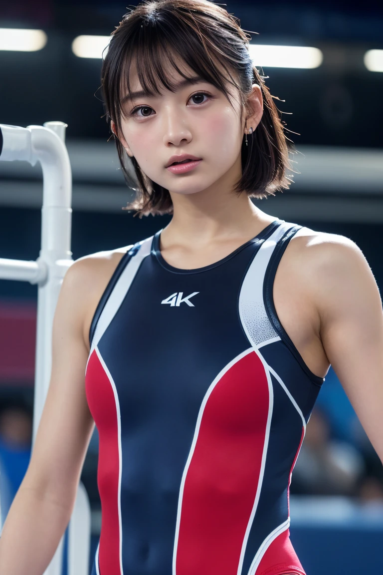 (8k, RAW Photos,Highest quality, High resolution:1.1), (Ultra-realistic:1.4),(Realistic, Realistic:1.3),The Beauty of Japan、((Upper Body:1.3))、Gymnastics Team - Flexible Leotards and Grips