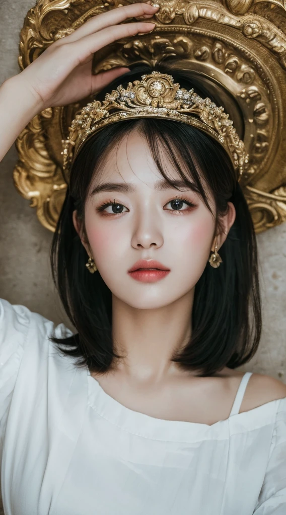 (Highest quality, 8k, masterpiece:1.3)) , (One person: 1.4), One girl, Korean women, goddess, Age 25, Portrait Photography, High Contrast, God's Perspective, Aperture F1.2, Focal length 24mm, ( whole body: 1.2), smile, Pose for a photo, Quality lace, Slip dress, Simple Cut dress, Branded Dresses, Simple Cut, Long black hair, Hair tied up, Highly detailed skin details, Detailed fabric texture