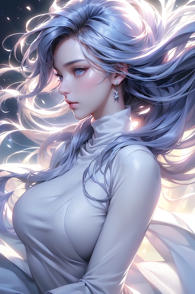 (Above the knees image)((masterpiece:1.5、8k、Portraiture、フォトリアリスティックでVery detailedなCG、Very detailed、Particle Effects、Dynamic Effects、Written boundary depth、Cinematic Light、Lens flare、Ray Tracing、Tabletop、Realistic:1.4、Ultra-high resolution:1.2、Realistic、Realistic))((alone、Turtleneck dress,No sleeve、Woman in white fur coat:1.4、Exposed sideways breast doll-like pose、Detailed face、bright表情、young, bright, Whiter skin、Small breasts:1.4、Best Looks、Ultimate beauty、Grey hair with shiny highlights:1.8、bright and shiny hair,、Arranged Hair、Hair dancing in the wind))(morning、In the background is a snowy hill overlooking the ruins...)