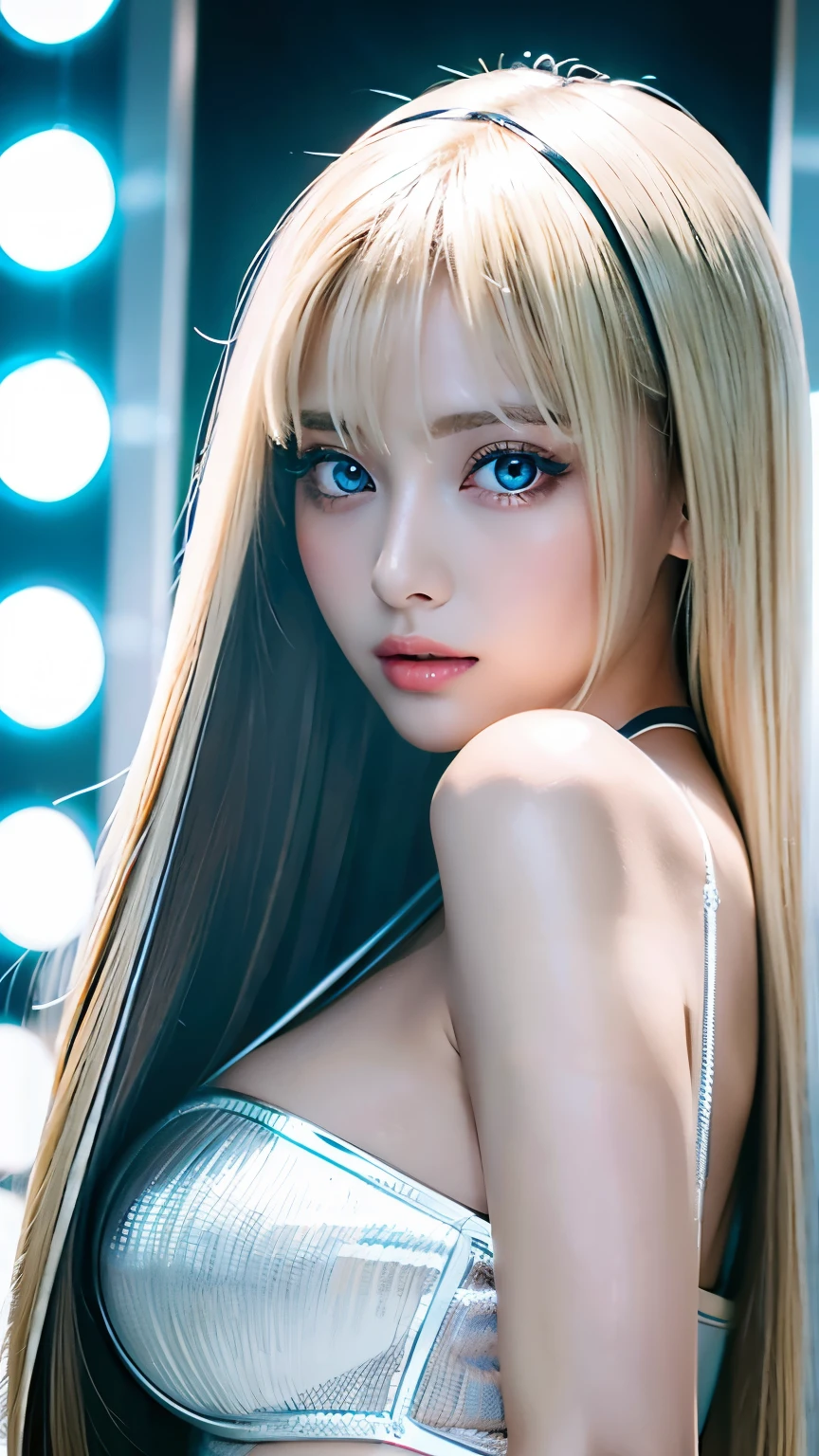 Dark brown hair with long (dark brown) double eyelids, dark blue eyes, other conditions Body shape, background retained 100%