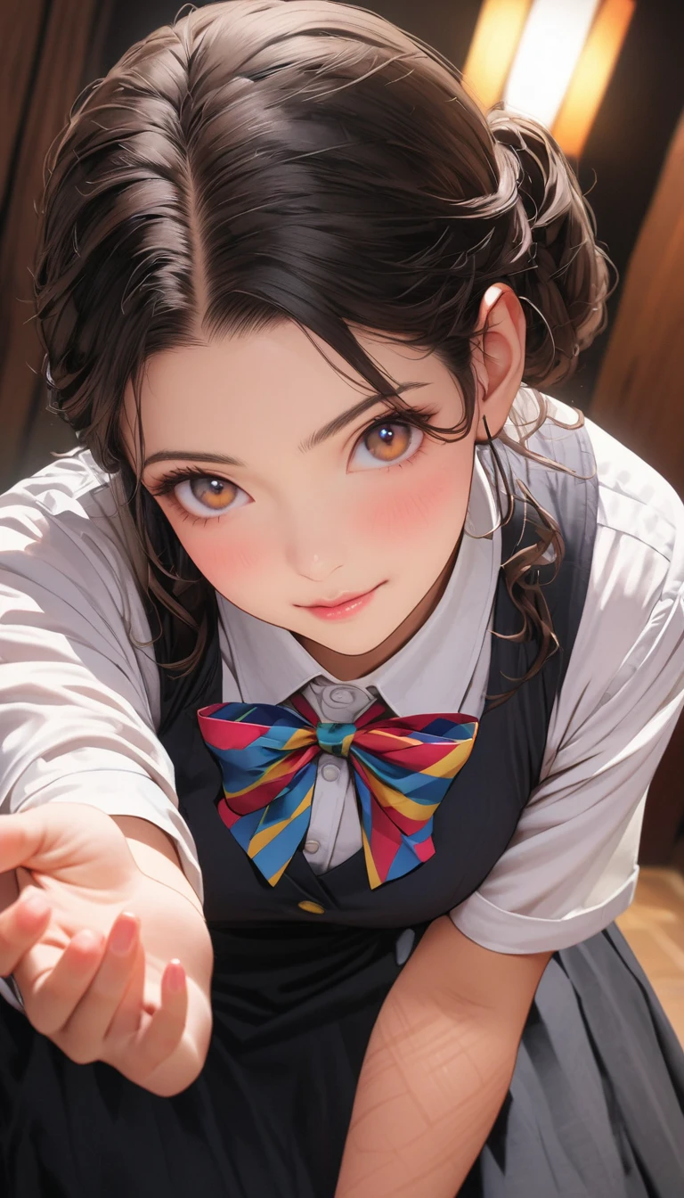 (Highest quality、masterpiece、High resolution、detailed), (Realistic skin texture:1.3), (detailedな目、Beautiful Face), One girl,Colorful Hair, 3D Anime Real,, rtrophto1
break
//Fashion Vintage Chic,
Vintage chic costume with bow tie and suspenders, Start with a tailored vest or waistcoat in a classic color like black., Navy blue, or charcoal grey, Pair with high-waisted pants or a pencil skirt for a sophisticated silhouette.。, Pair a crisp white button-down shirt with a colorful bow tie、Your individuality stands out。,
break
Layer on a pair of matching suspenders for a stylish and functional touch, Complete the ensemble with polished oxfords or loafers.、Wear your hair in soft waves or a sleek updo。, This vintage-inspired costume、Perfect for theme parties and cosplay events。, break