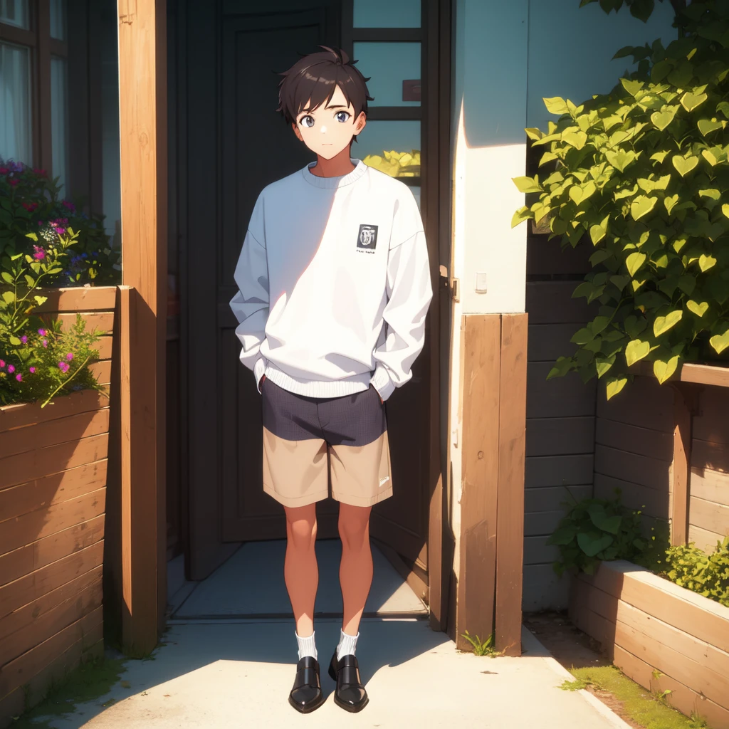 ((best quality)), ((masterpiece)), (detailed), 1 Boy, Handsome,Sunlight,warmth,Hipsters,whole body,4K,sweater,Future Style