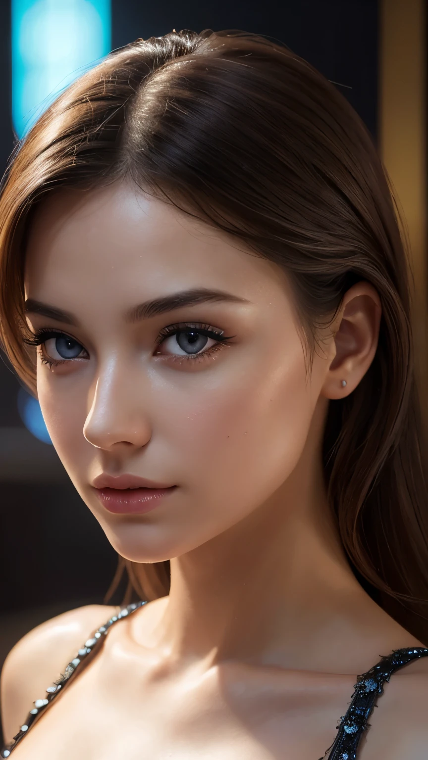 A pretty woman, delicate features directed gaze, Earrings,concept art, digital painting, illustration, 8k, studio lighting