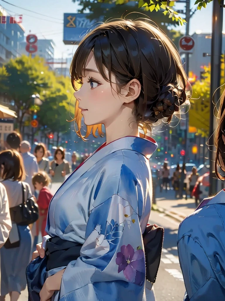 {(beautiful like picture:1.1),(watercolor image:1.2)},BREAK,{yukata},{profile},{light blue backgroundl:1.2},BREAK,{solo,woman}