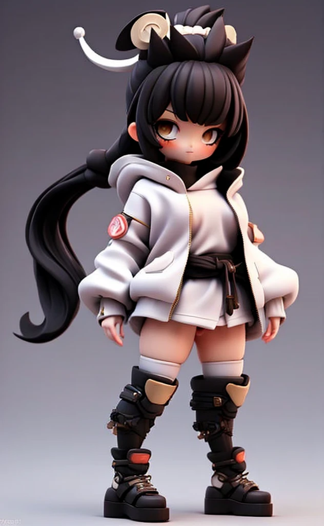 female samurai,black hair,simple background,sexy,chest,decorations,cute,be happy,medium length hair, bare, pussy, โชpussy, โชchest, Cho Nipple, Beautiful tits, Large Jacket, white stockings, The body is realistic and anatomically correct.
