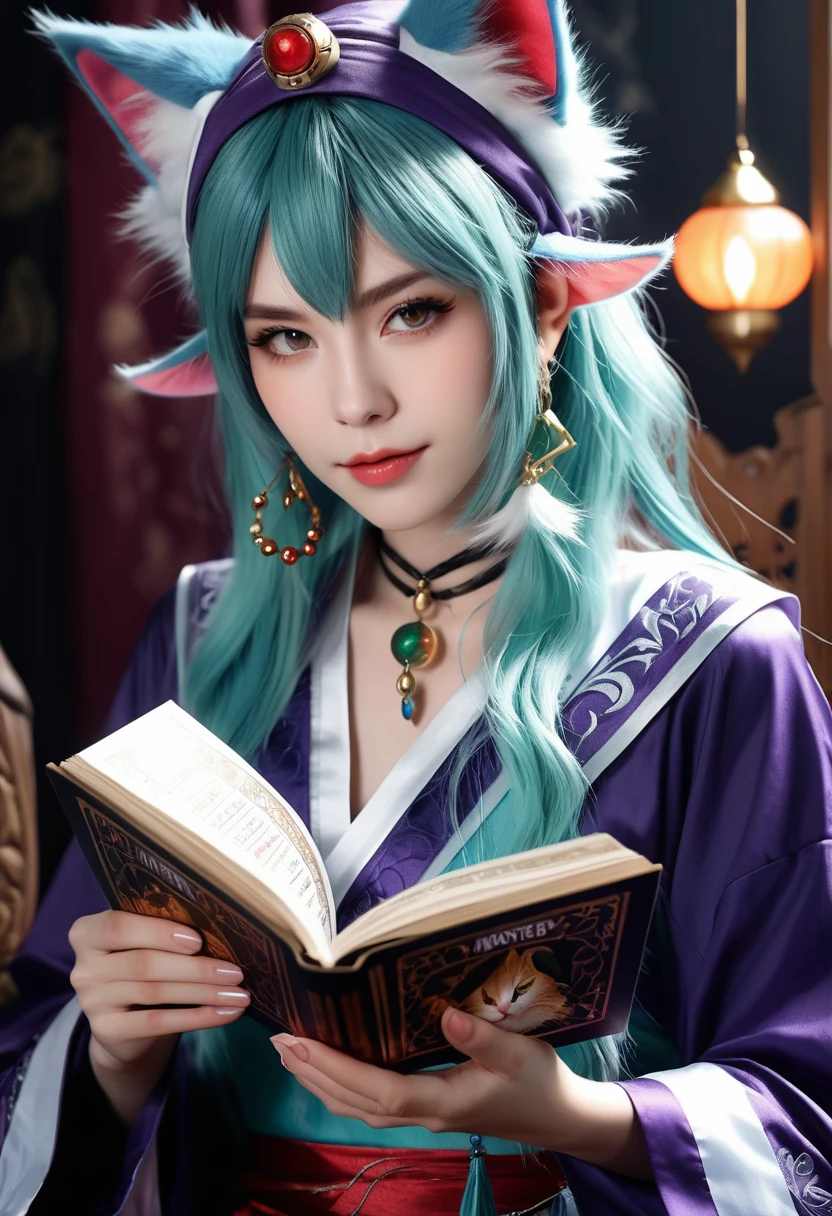 Monster Girl, Cat ear,20th Generation, fortune teller,Realistic Women, lovely