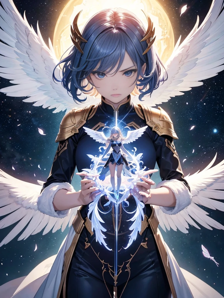 Archangel Michael、The Four Archangelasutepiece,Best Quality,Ultra-detail,hight resolution,hight resolution,4K,Portrait in 4K,8k,8k Portrait,Unity 8k Wallpaper,extremely details CG,Realistic,Raw photo,real person,a portrait photo of,Photorealistic,Shiny skin,Detailed skin,Fighting figure、Fighting figure、fight the light、fight with love,Fighting figure、Fighting figure、fight the light、fight with love