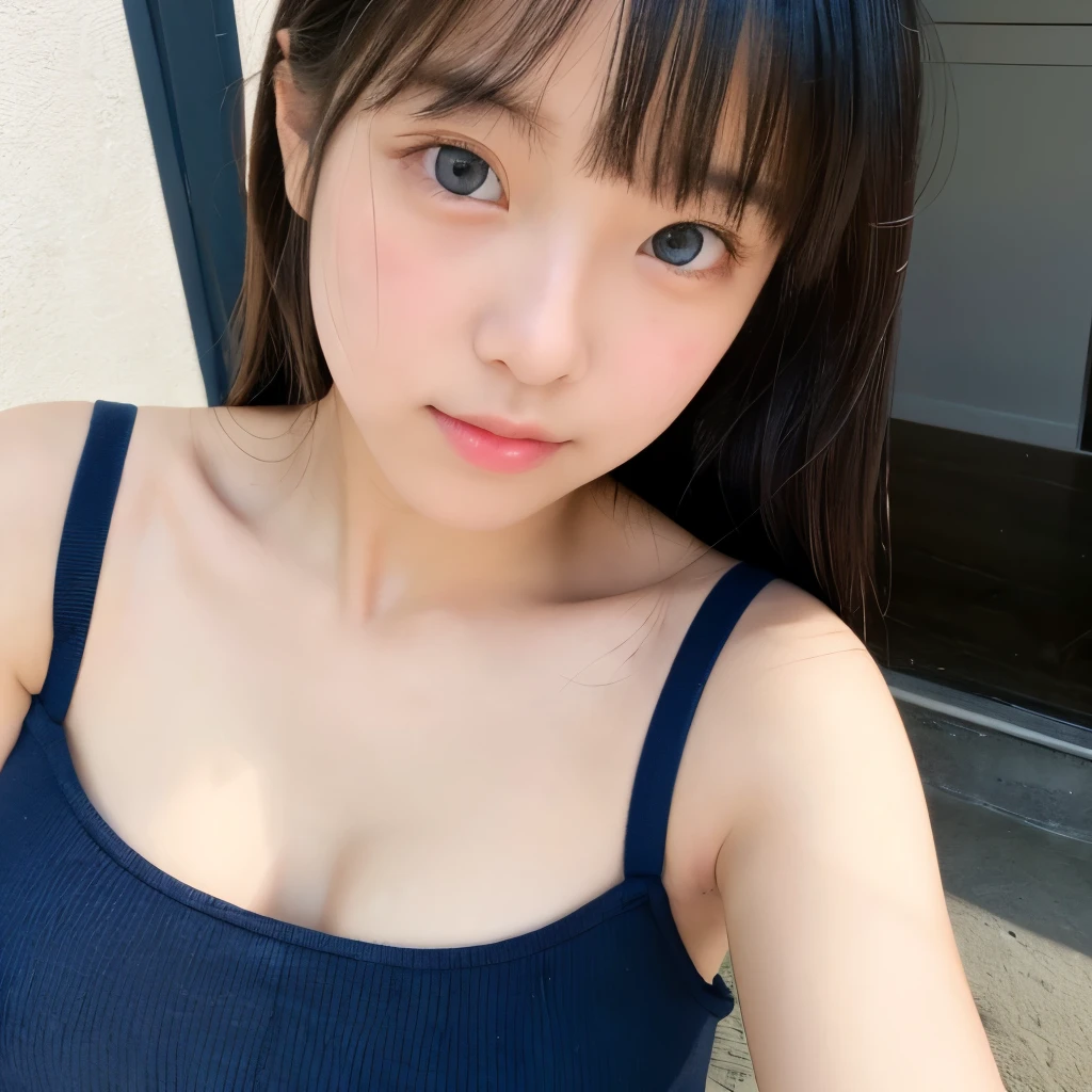 1 top quality girl　Very cute beauty　small, Bright Eyes　Shine, Shine肌　18-year-old, Black Hair　Clean and bright appearance, , and a cute　Beautiful Bangs　Big Breasts　Home　Nude Erotica　Blushed cheeks　Clothes come undone
