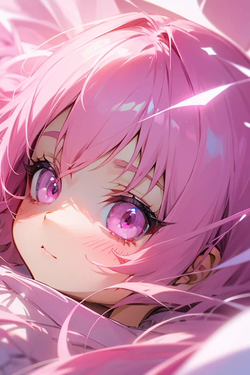 kawaii, pink eyes, pink hair, beautifull