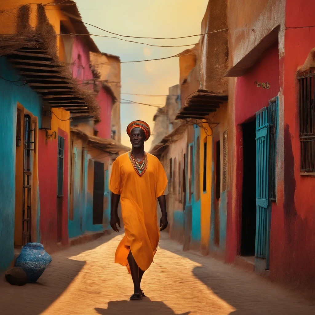 Frank l'homme africain qui sourit avec joie tout seul dans ka rue