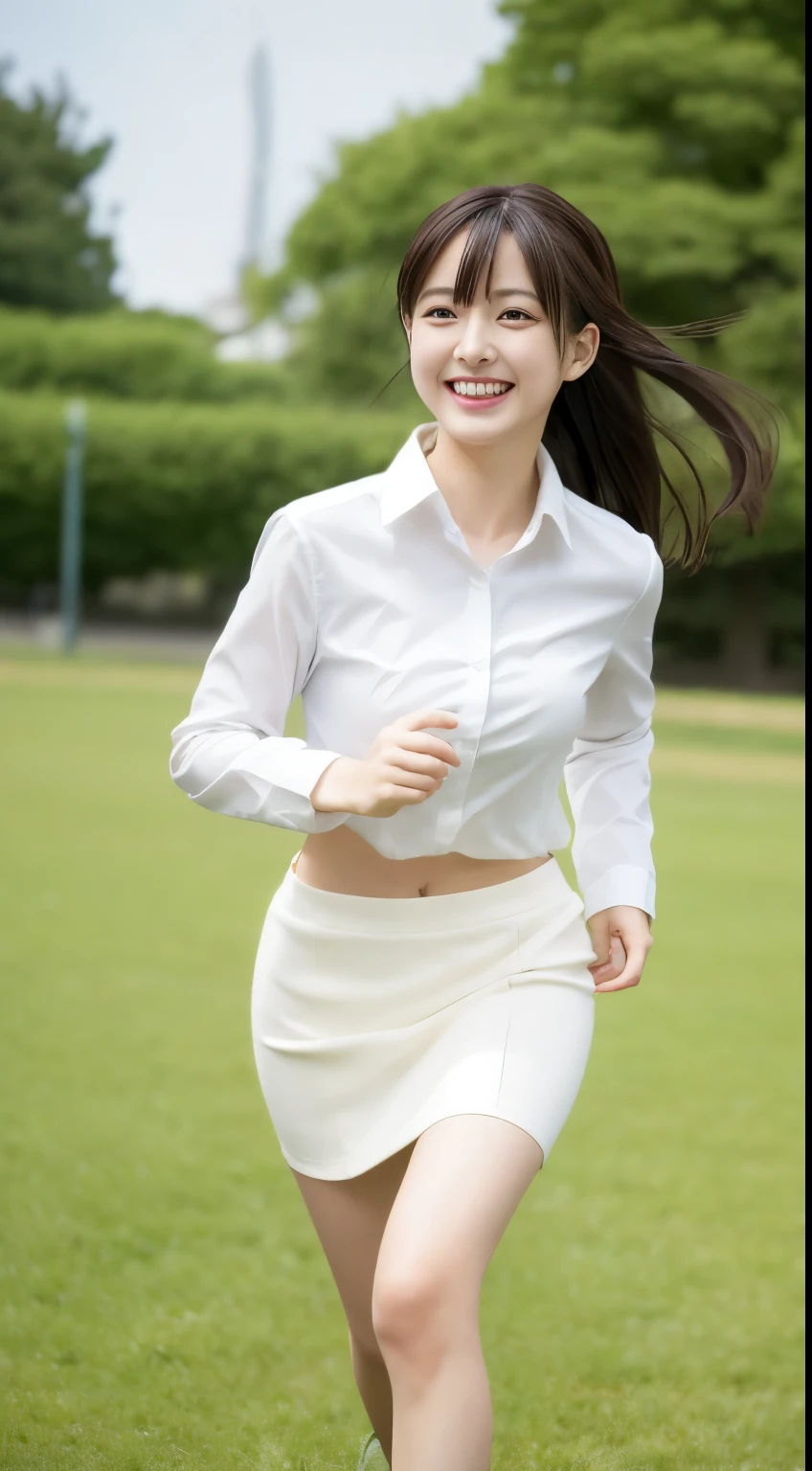 Attractive lonely woman in white collar shirt and tight skirt in the city、Japanese、1 person、Young and cute gravure idol, photographrealistic: 1.5、Japanese, droopy eyes: 1.3, perfect proportions, portrait, , ((real skin))
Smiling face、Running towards me、Flower field background、Facing forward