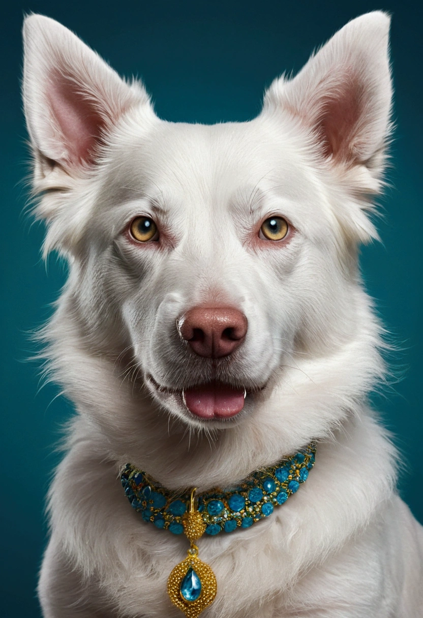 A white dog pussy