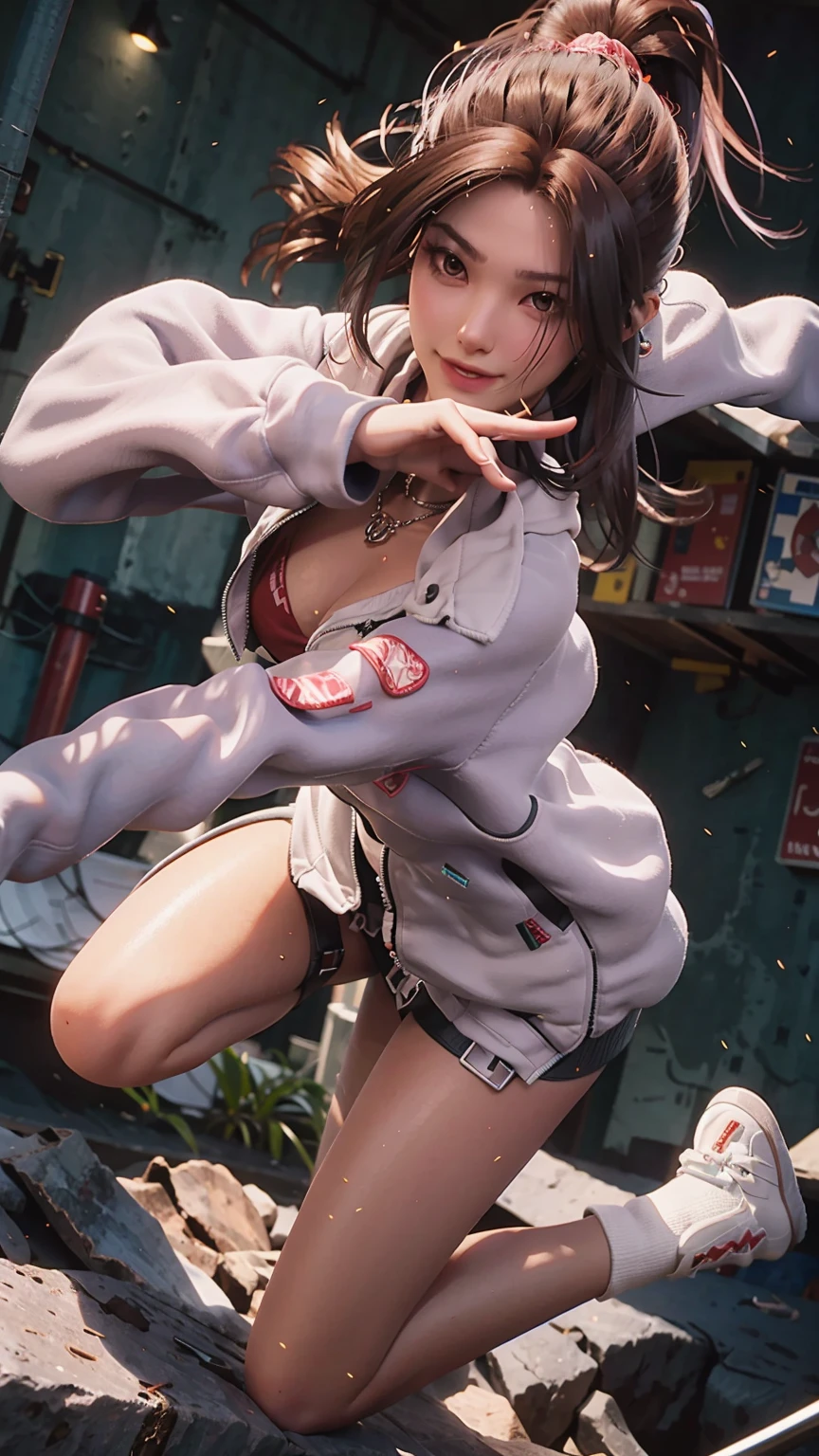 ((Biologically correct number of limbs))、(( Full body image(Including the face)))、4K、masterpiece、((Focus on the face))、The eyes are described in detail、Beautiful woman、Outstanding style、Beautiful legs、beautiful hands、(slim)、Facial details、Small earrings、necklace、(white shiny、Shiny dress、radiant skin)Smile、(Beautiful legsのアップ)、Sweat,Starry Sky,Starry Sky背景,Deep View,above water