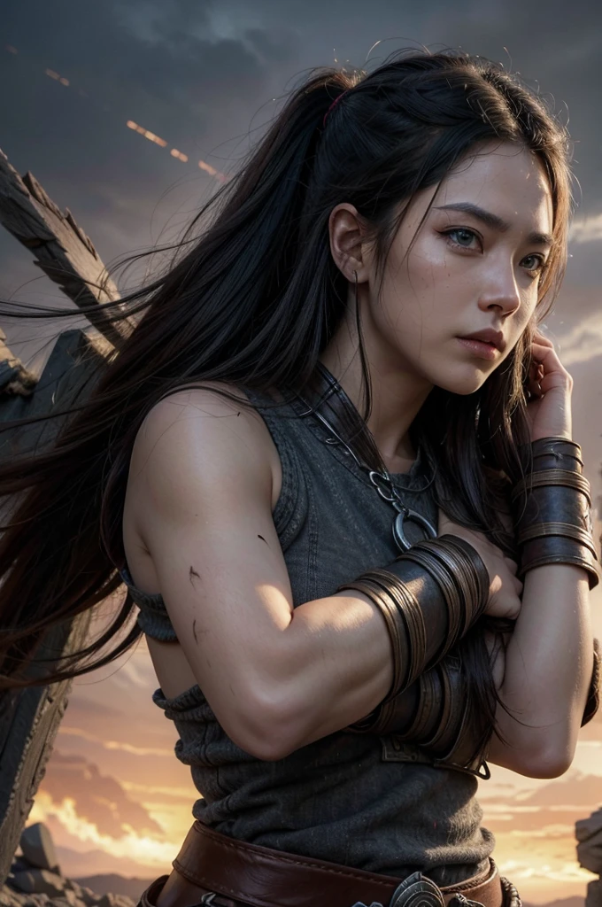 icaro character mythology profile picture, warrior, destroyed and resilient appearance