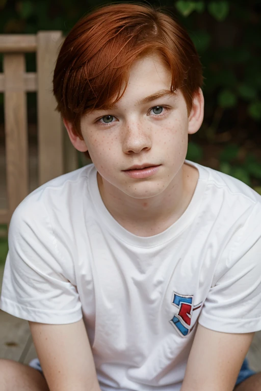 Fairly pale 14 year old boy with red hair and freckles