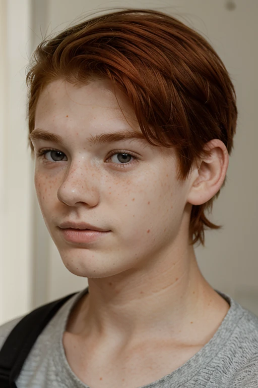 Fairly pale 14 year old boy with red hair and freckles