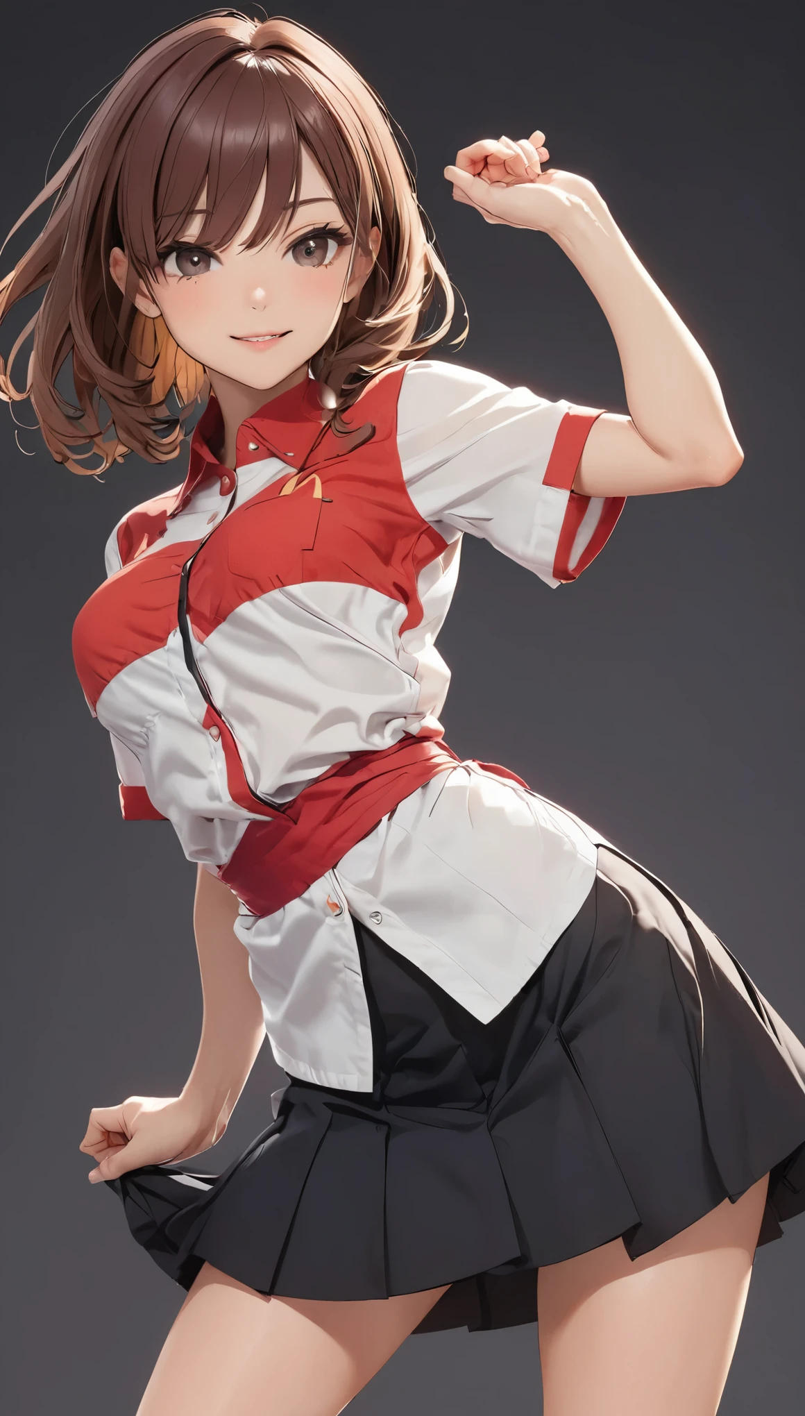 Mac、red、Simple Background、Girl、Bold Pose