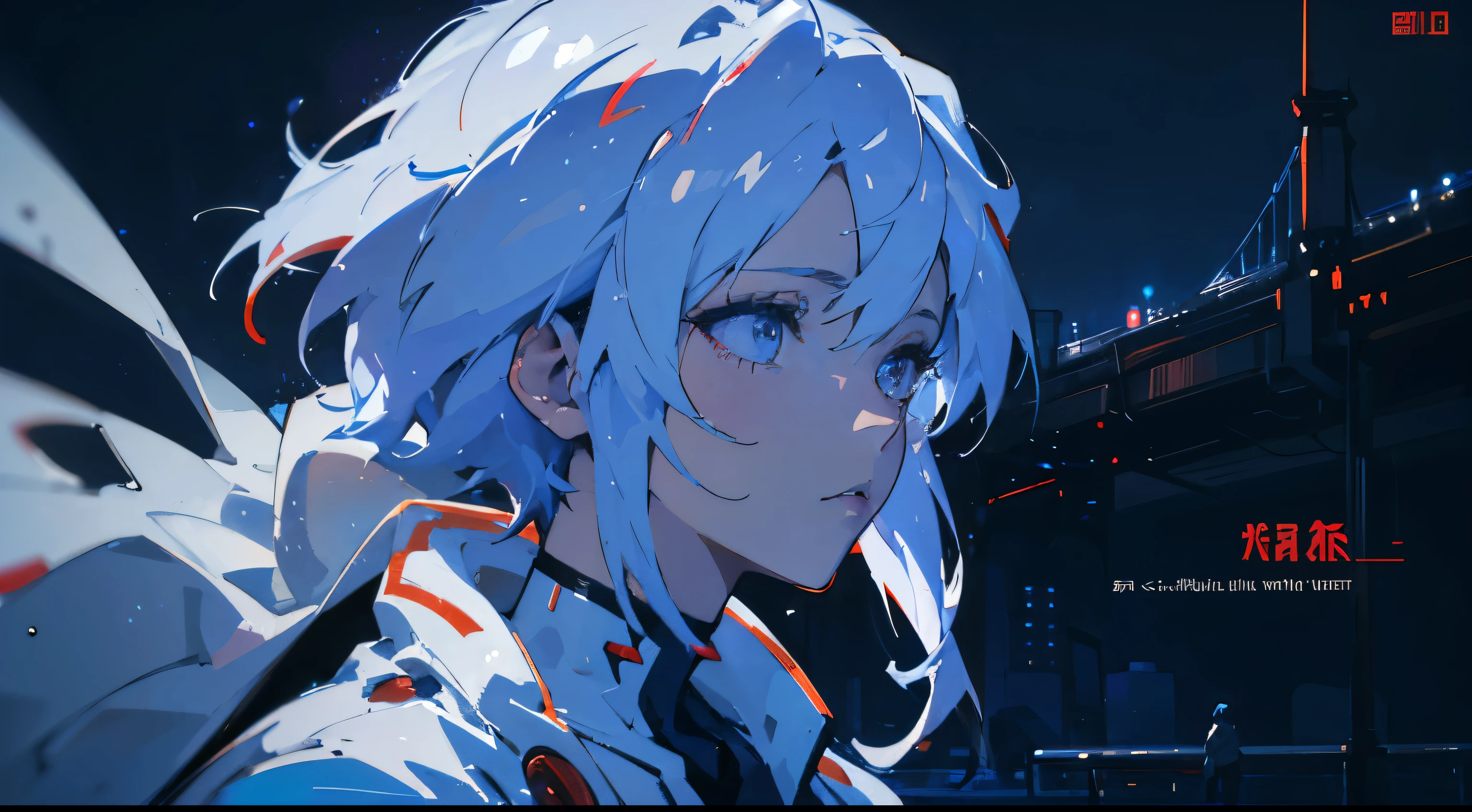 Close-up of a person in a white coat and black pants, Cyberpunk art by Krenz Kschaert, Pixiv, What it is?, evangelion concept art, rogue anime girl ayanami rei, motoko kusanagi, ayanami, Rei Ayanami, ( evangelion ), Ghost in the Shell style, from evangelion