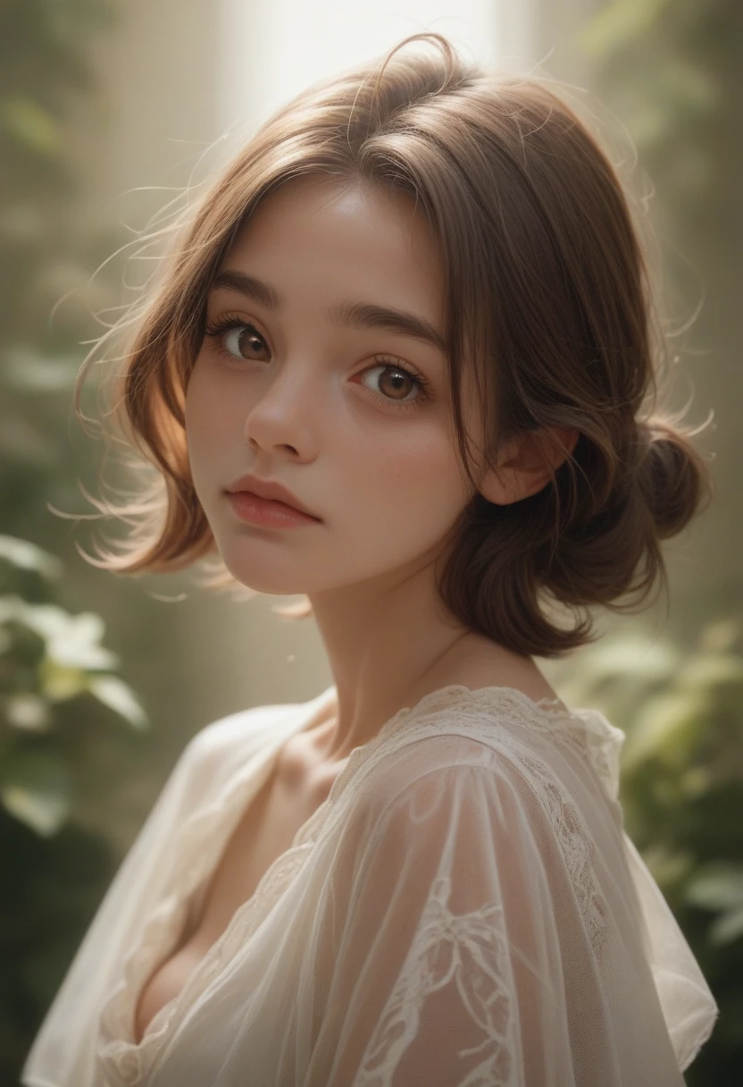 Girl of 24 old wheve brown hair and brown eyes and wheve a big poitrine