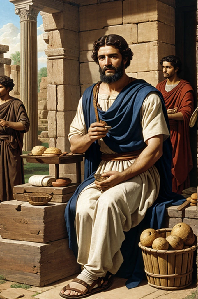 A 1st century man selling goods