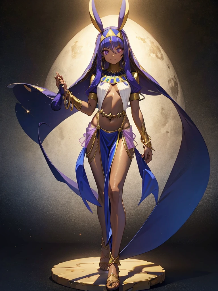 Nitocris,Nitocris(Fate), 1 girl, Full body painting, Highest quality,((Highest quality)),((Tabletop)),((Perfect Face)),1 girl,smile,beauty,((Holographic)), (Desolate desert background) (Beautiful attention to detail: 1.2), (Highly detailed CG Unity 8K wallpapers, masterpiece, Highest quality, Very detailed, Best Shadow), (Detailed Background),People Girls, sketch,Cinematic,A cover like the cover of a movie,Stars shining in the night sky