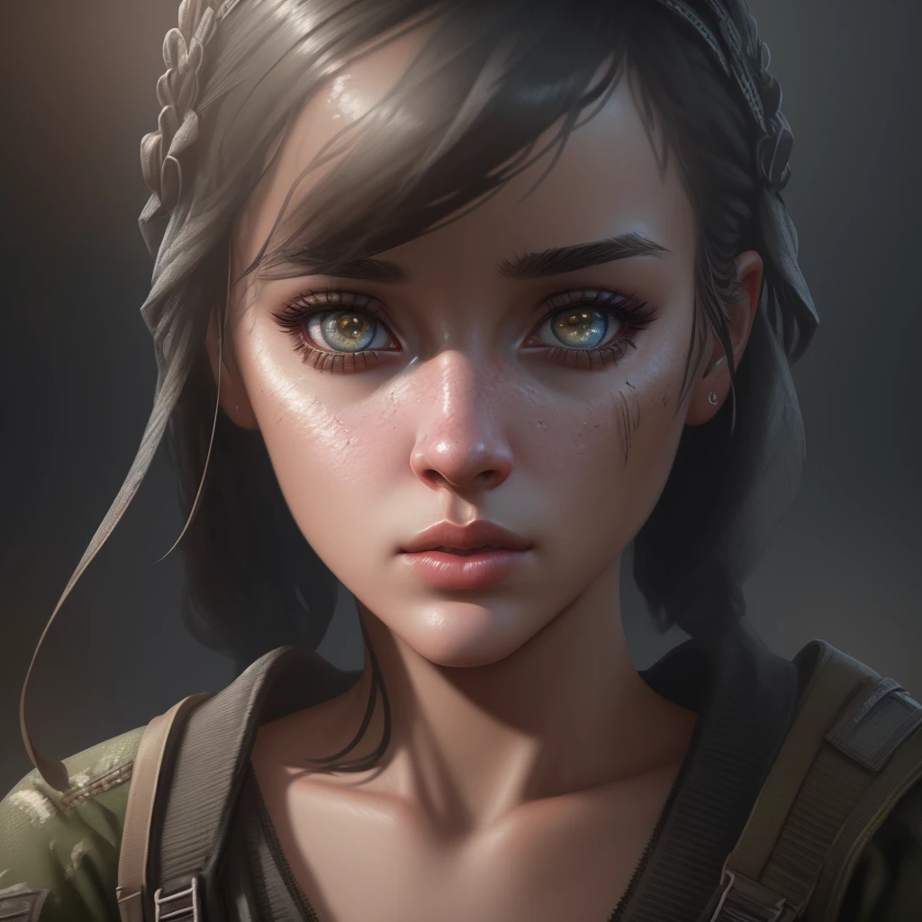 a beautiful girl, 1girl, detailed portrait, beautiful detailed eyes, beautiful detailed lips, extremely detailed eyes and face, long eyelashes, pubg mobile, vibrant colors, highly detailed, 8k, photorealistic, masterpiece, cinematic lighting, dramatic lighting, dynamic pose, atmospheric, cinematic, hyper realistic, digital art, concept art