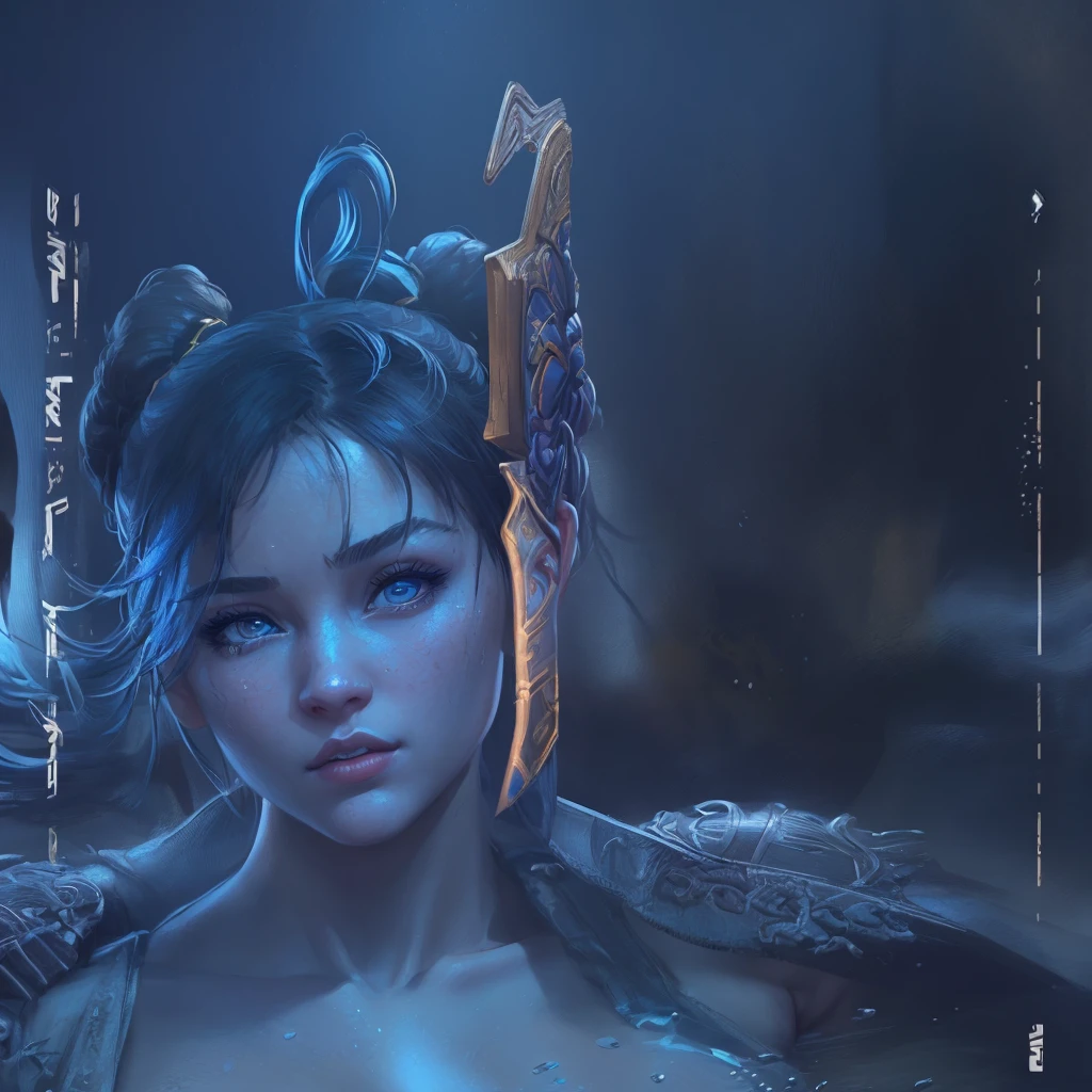a beautiful girl, 1girl, detailed portrait, beautiful detailed eyes, beautiful detailed lips, extremely detailed eyes and face, long eyelashes, pubg mobile, vibrant colors, highly detailed, 8k, photorealistic, masterpiece, cinematic lighting, dramatic lighting, dynamic pose, atmospheric, cinematic, hyper realistic, digital art, concept art detallado, underwater background, chun li victory pose