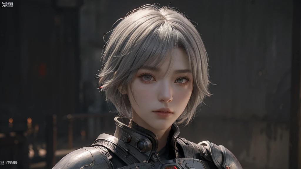 masterpiece,Game Art,Best picture quality,Maximum resolution,8K,(portrait),Unreal Engine 5 rendering works,(Digital Photography),((portrait Feature:1.5)),20-year-old boy,Short hair details,Short bangs,(The red eye makeup is carefully applied),(Has short grey hair:1.4),(Large target, Strong chest muscles),Elegance and nobility,Brave and charming,(The future armor combines the characteristics of Chinese armor,hollow-carved design,Power Armor,Mysterious oriental runes,Exquisite clothing patterns,Magic Flash),Future Warrior,Cyberpunk Characters,War Background,
light,Ray Tracing,Game CG,((3D Unreal Engine)),OC rendering reflection mode