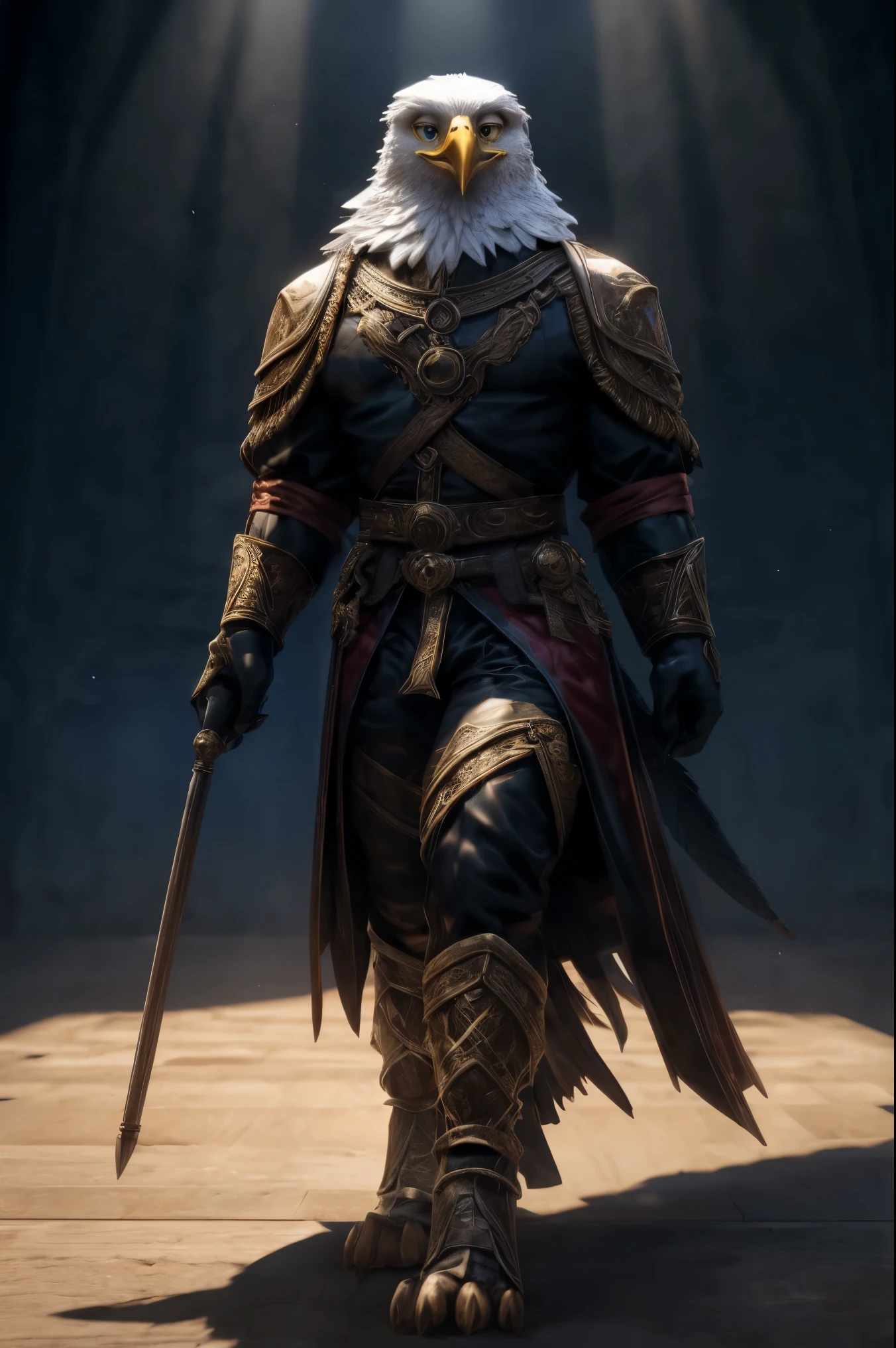 4K, ,8k, A high resolution, best qualitE, perfect colors, perfect shadows, perfect lighting, an eagle man, with full body fantasy world clothes, sexy look, full viwer.