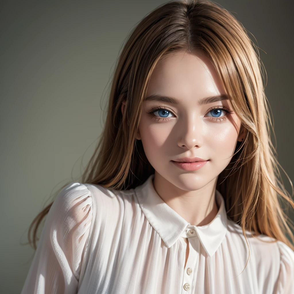 ((masterpiece)), ((Highest quality)), ((Complex)), ((Surreal)), (Realistic), (Mature Woman), Very detailed, (1 female), Beautiful and exquisite((blouse)), (Upper Body), (background:none), Perfect Eyes, Captivating eyes, Long hair looking at the audience, smile, blue eyes, Blonde, Curly Hair,