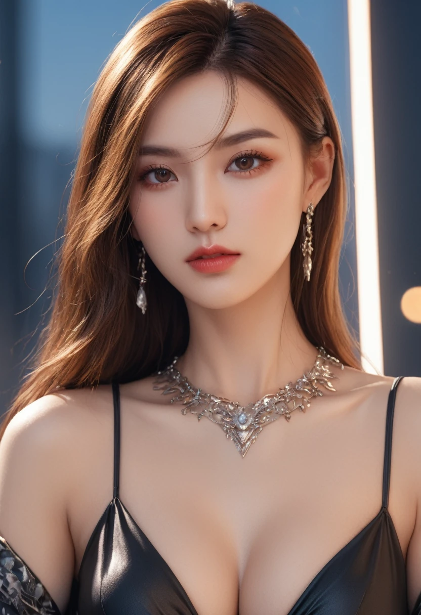 High-quality work,Realistic works,Super premium graphics,8K HD CG works,high quality graphics,High-definition and exquisite CG works,10x pixels,Ultra-fine details:1.1,Advanced technical details:1.1Realistic photo effects,Interior lighting effects:1.5,natural soft light:1.5. Light effect(Virtual light effects:1.8),Ultra-high resolution,shining dress,sliver long hair,silber hair,transparenthair,high detailed hair(Quality hair details:1.1)Clear eyes,Double eyelids look good,Sharp eye makeup, Create exquisite eyelash makeup, tthin eyebrows, Ultra-detailed eyes,a tall nose, lovely red lips, rosey cheeks, With delicate makeup on her face , pretty face, The face shape is perfectly proportioned,(Advanced facial details:1.1)"((Hyper-realistic)) cyborg, Sorayama-esque, ((glossy chrome body)), ((translucent glass limbs)), leather outfit, ((girl with attitude)), dynamic lighting, intricate reflections, ((edgy cyberpunk atmosphere)).,Women's artwork,Dress full body video,Reality,Amazing Cleavage,My eyes are very bri