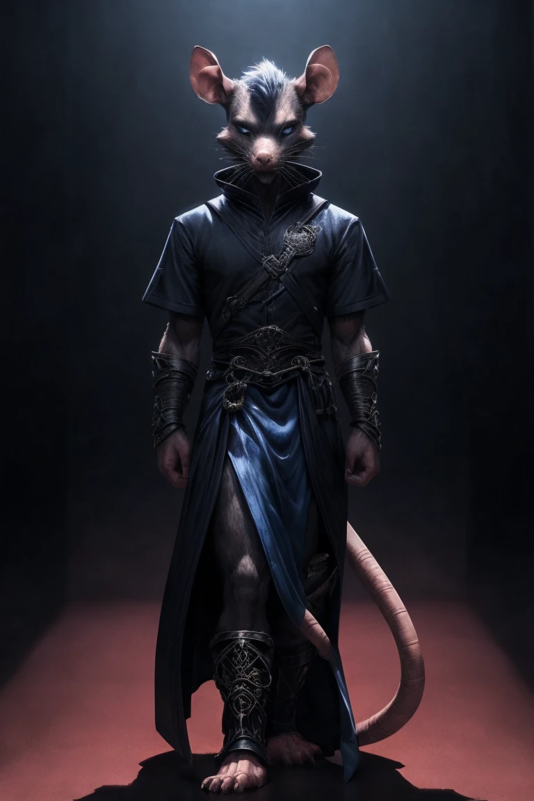 4K, ,8k, A high resolution, best qualitE, perfect colors, perfect shadows, perfect lighting, a rat man, with full body fantasy world clothes, sexy look, full viwer.