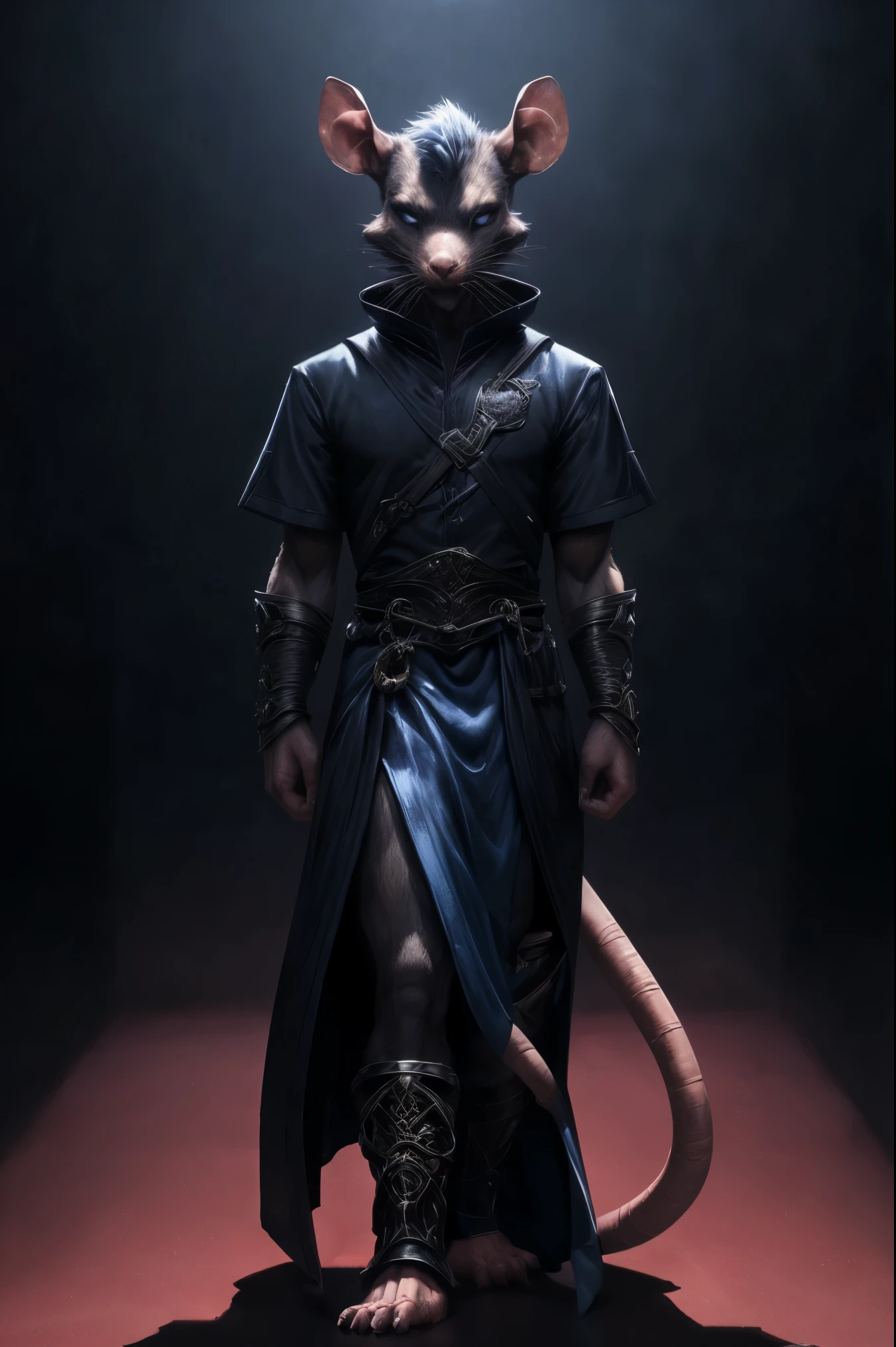 4K, ,8k, A high resolution, best qualitE, perfect colors, perfect shadows, perfect lighting, a rat man, with full body fantasy world clothes, sexy look, full viwer.