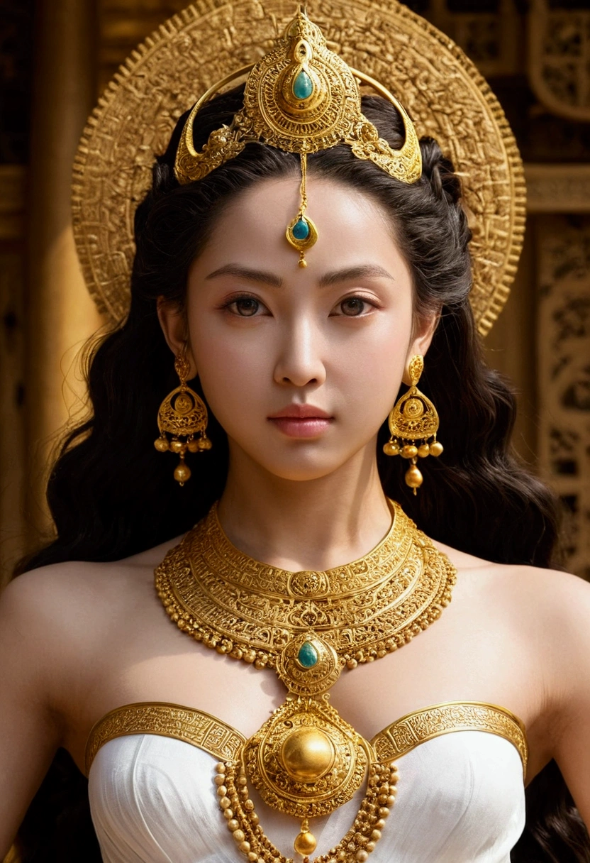 The front view of a goddess