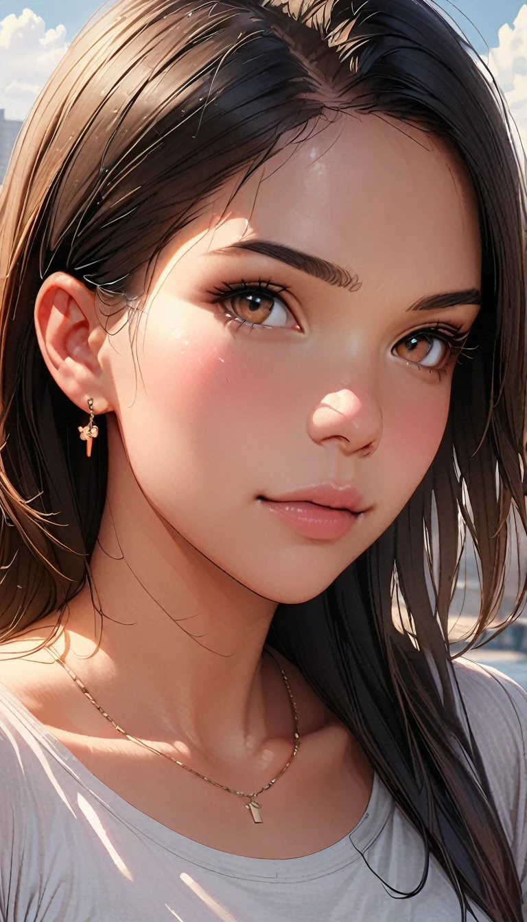 (8k, RAW Photos, Highest quality, masterpiece: 1.2), (Realistic, Realistic: 1.37), 1 girl, Urban Background, Avatar .50mm lens