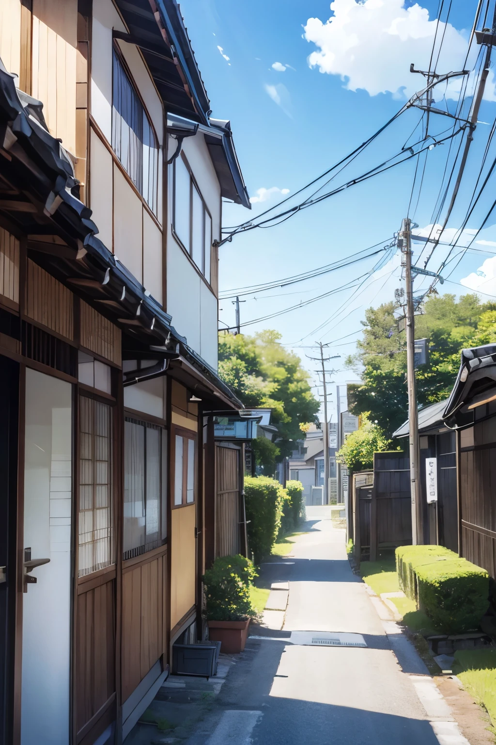 countryside 、summer、Japan、blue sky、Electric pole