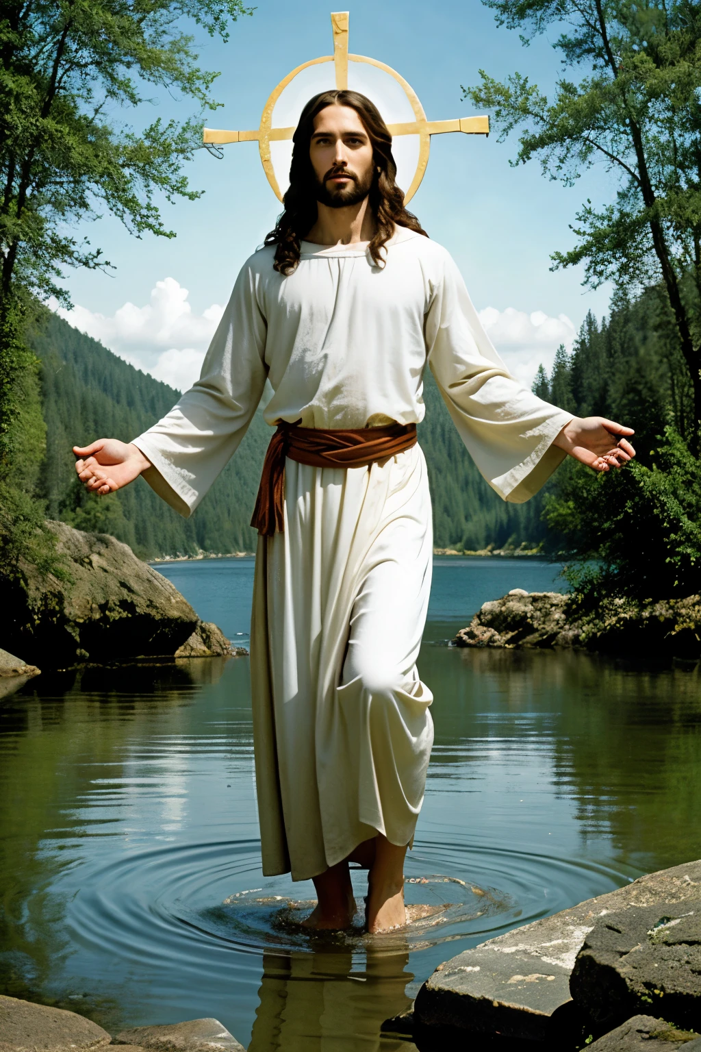 Jesus waking on water