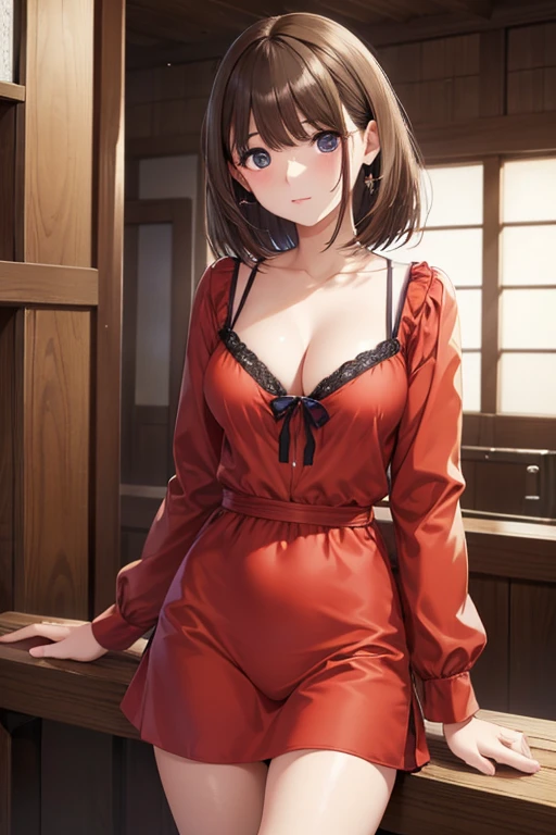 Nene Kasaki々、Shiny brown hair, short hair, beautiful茶色の目、笑face、Sparkling eyes, (fine grain)、Very fine eye、非常に詳細なface, Highly detailed eyes,


(masterpiece:1.3, Highest quality, 超High resolution, Super detailed), 

masterpiece, Highest quality, High resolution,  Medium chest, Cleavage, pajamas, Red Shirt, Dress shirt, barefoot, , Cowboy Shot, Are standing, 笑face, blue sky, Arms at your sides, Straight,Browsing Caution, (beautiful_face:1.5),(narrow_Waist),(Perfect hands, Perfect Anatomy),