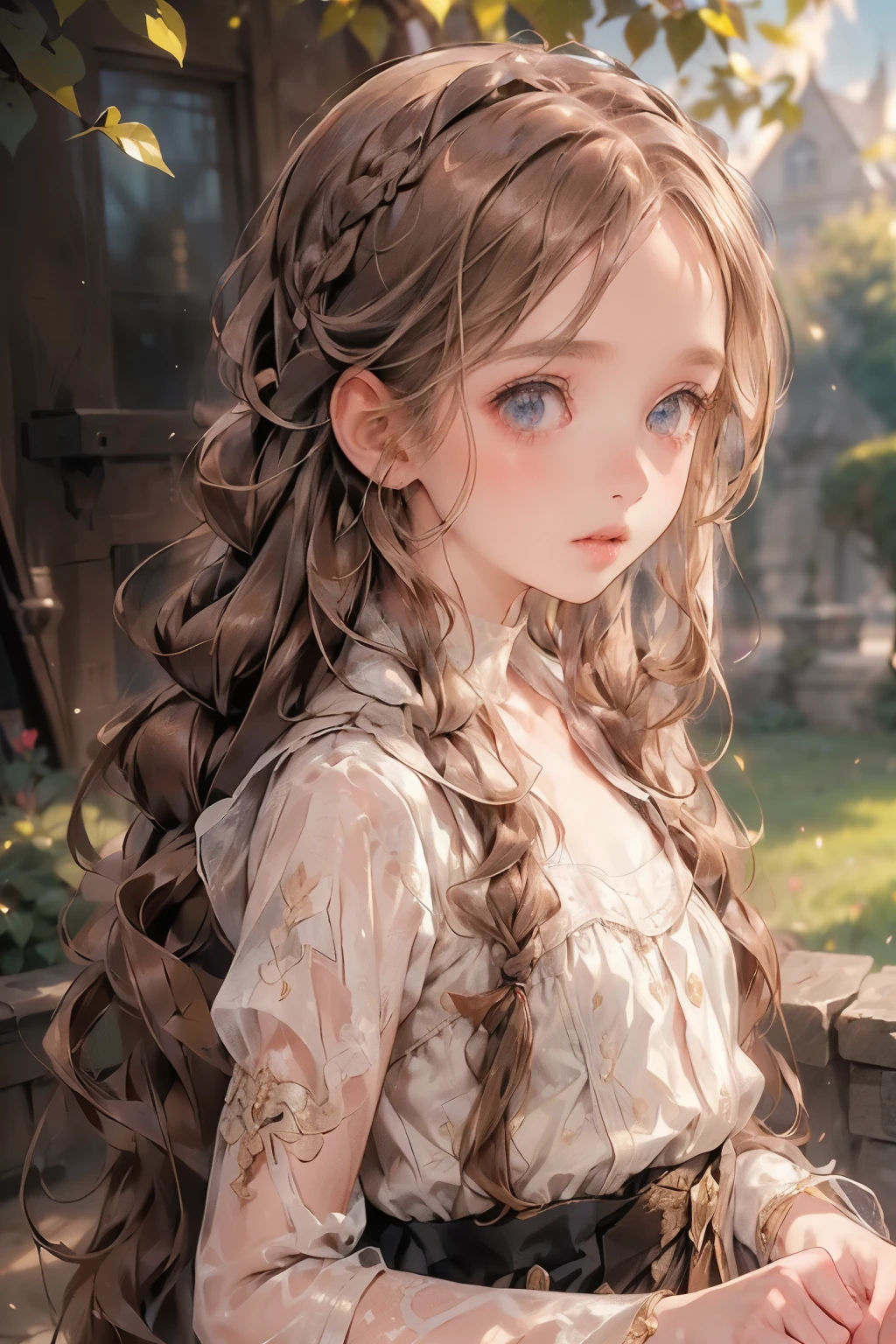 ((best quality)), ((masterpiece)), (detailed), 1girl, (big forhead:1.2),extremely detailed cute anime face, (((flat chest))), (flat chest:1.1),((((long twin braids,tight braids,long braid,braided hair,long hair)))),intricate eyes,beautiful detailed eyes,symmetrical eyes,(((detailed face))),beautiful detailed lips, dynamic pose, looking at this, resolved, resolute, highres,(best quality),(ultra detailed,extremely detailed),perfect face details, ((masterpiece:1.4, best quality))+, (ultra detailed)+, long twintails, cute girl, (flat chest:1.1), small breasts, slim body, skinny, prominent collarbones, skinny arms, flat stomach, visible hip bones, long hair, red hair, white hair, blonde hair, dark hair, ponytail, thick ponytail, heavy ponytail, small breasts, perfect face, small breasts (flat chest:1.1),  Detailed body，Full limbs, (flat chest:1.1), A female knight，Yellow hair，diadems, Wide-angle, Bokeh, Wide-angle, High details, High quality, High Quality anime art style, Masterpiece, bloodborne inspired, bloodborne aesthetic, ornate gothic attire, gothic, occult aesthestic, occult, whole body, full body, body, ornate mourning wear, templar knight inspired, red and white clothing,