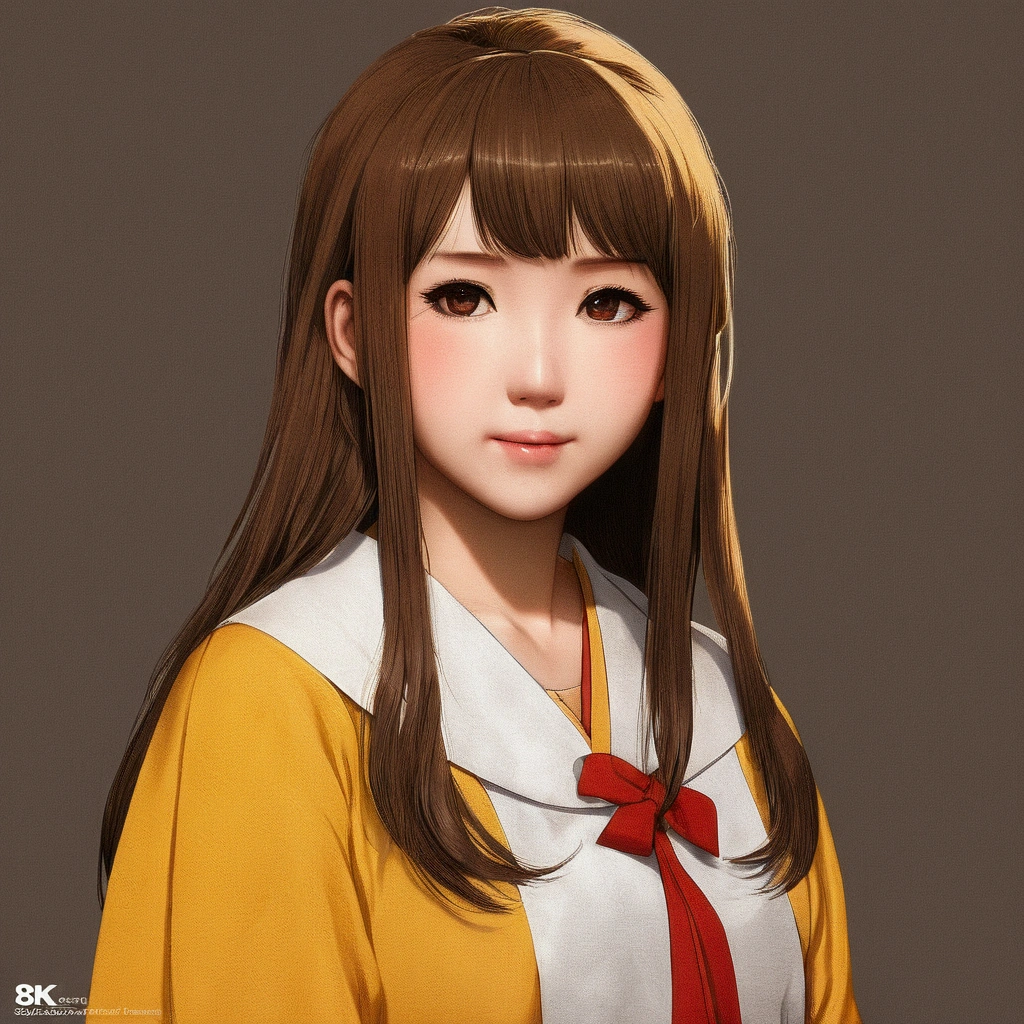 (8k、RAW Photos、Highest quality、masterpiece:1.2)、(Real、Photorealistic:1.4)、(Highly detailed 8K wallpapers)、(Professional Lighting、Cinematic lighting)、(18-year-old、Japanese、female、cute、Chiho、Sakimi-chan、Straight, shoulder-length brown hair:1.2)