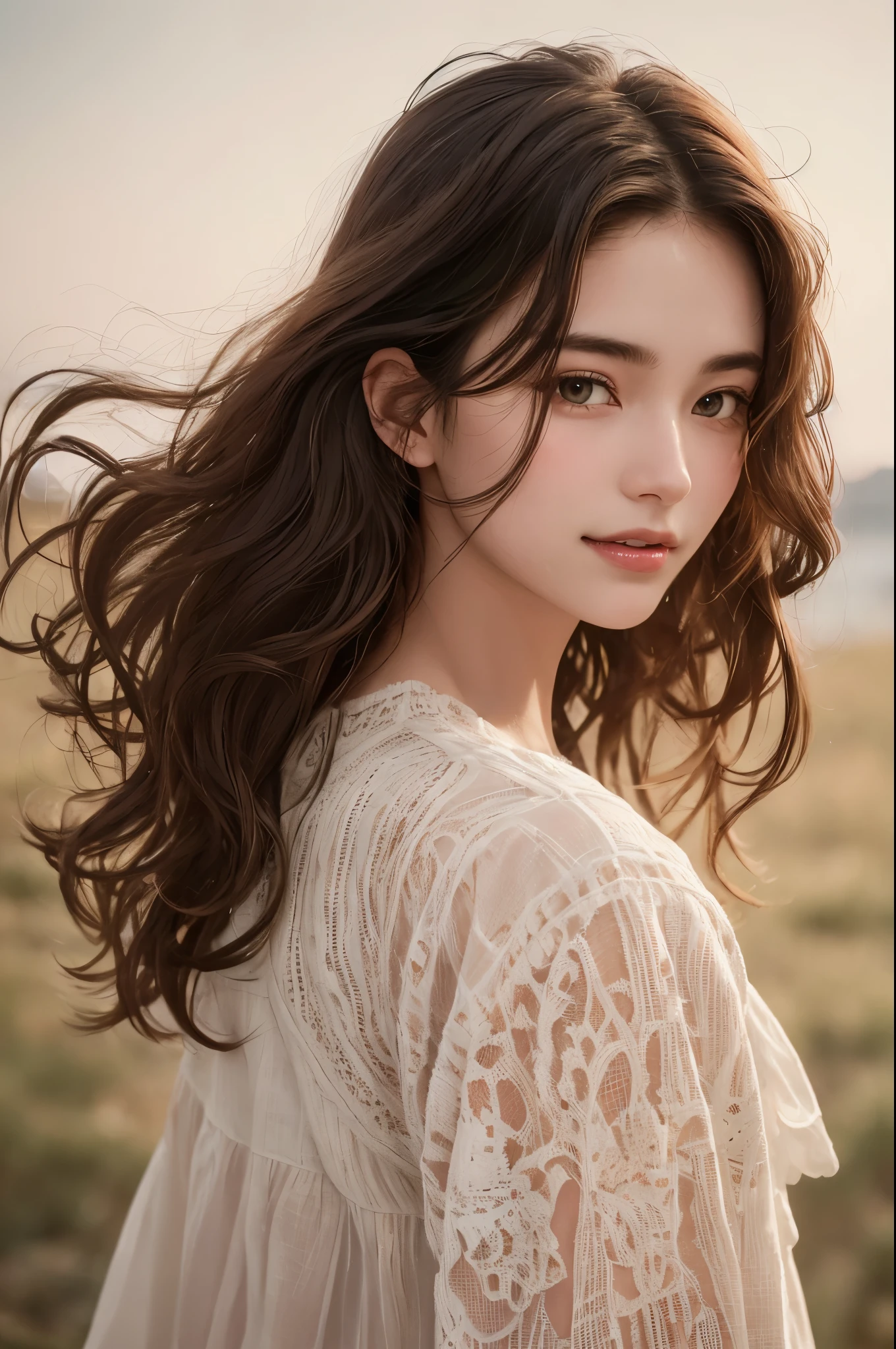 Cool clothes, Focus on the face, Cowboy Shot, Very detailed, 21 years old, Innocent face, Naturally Wavy Hair, High resolution, masterpiece, 最high quality, Intricate details, Very detailed, Clear focus, Delicate skin, practical skin texture, texture, Delicate eyes, Professional, 4K, Cute Smile, Shot with Canon, 85mm, Shallow and deep, Kodak Vision Color, that&#39;s right, Very detailedな, photograph_\(Extremist\), photographpractical, practical, Post-processing, Maximum details, Roughness, Real Life, Extremist practical, Photorealism, photographgraphy, 8kウルトラHD, photographgraphy, (最high quality、Tabletop、8k、Best image quality、Award-winning works)、(Red eyeshadow:1.2)、Perfect Makeup、Long eyelashes、超高精細のShine目、Ultra HD Hair、ultra High resolution glossy lips、Super High resolution perfect teeth、Super High resolution cute face、Black Hair、(Very short straight hair:1.1)、Look at me and smile、[clavicle]、Accurate anatomy、With bangs、超High resolutionのShine肌、The most detailed face、Ultra High resolution detailed faces、ultra High resolution hair、Fashion Model, Age 25, Perfect Eyes, Perfect Iris, Perfect Lips, Perfect Teeth, Perfect Skin, Soft Front Light, Shine, High resolution, (Soft colors: 1.2), 最high quality, a photographrealistic portrait of a stunningly beautiful woman without make-up, Very detailedな light hazel eyes, Symmetric, Realistically detailed face, Very detailedな natural texture, Peach fuzz, Messy Hair, masterpiece, Absurd, award winning photograph by lee jeffries, nikon d850 film stock photographgraph, Kodak Portra 400 Camera F1.6 Lenses, Very detailedな, wonderful, Finer details, Rich colors, hyper realistic lifelike texture, Dramatic lighting, Unreal Engine, Talked about at the art station, Cinestill 800 Tungsten, Looking at the audience, photograph realistic, RAW photograph, Tanveer Tamim, high quality, High resolution, Sharp focus, Very detailedな, Cinema Lighting, 8k uhd, Kneel, 