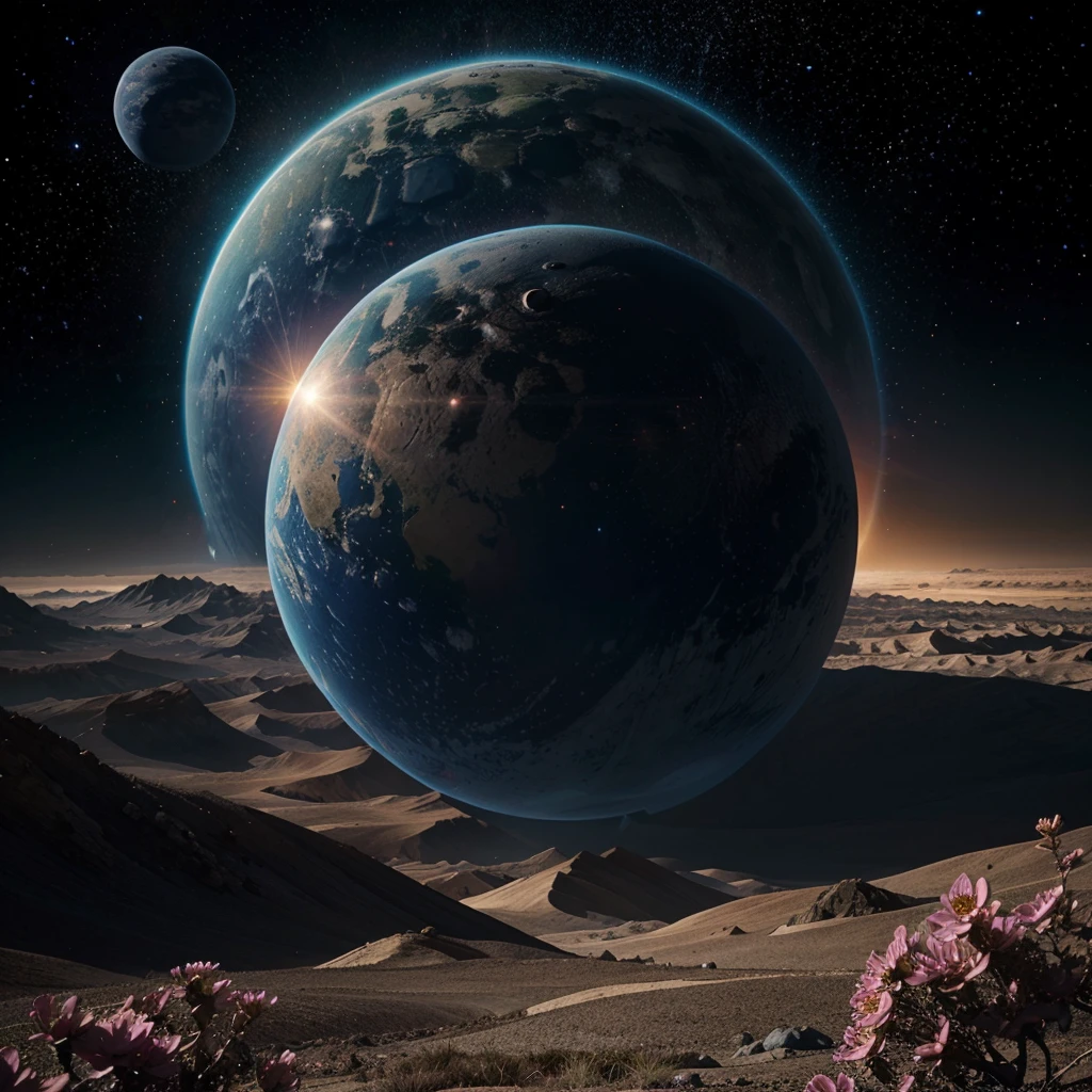 A planet, from another galaxy, similar to Earth, but full of alien flowers and life!