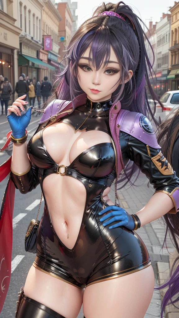 Kizi, raven cosplayer, skin-tight outfit, lot of details, sexly