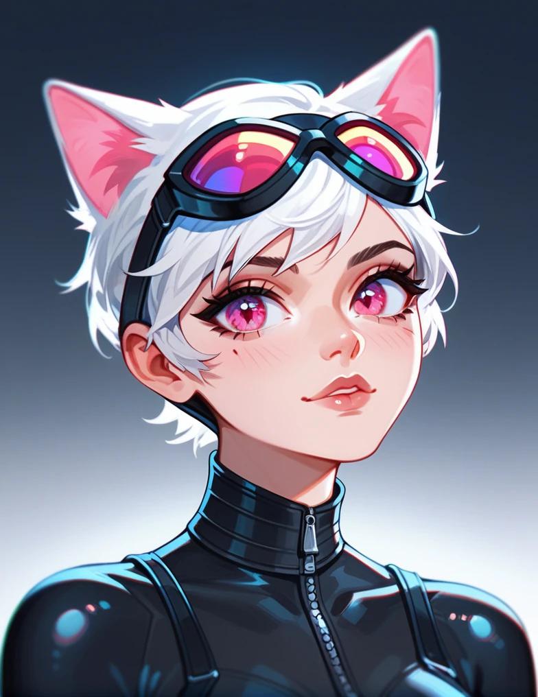 (Fraction_9,Fraction_8_comfort,Fraction_7_comfort),1 female,Catwoman,White hair,Pink Eyes,Cat ears,Cat's Tail,,beautiful_Face,The hand turned into a cat'paw, Showing breasts, Nipple exposure, Exposure, From the outflow, Juice pooled on the floor, hairnet, The marks of sexual slavery on the womb., heart shape eye, open mouth, Deep Red, Tears, Poker face,No focus, Exposure泳衣